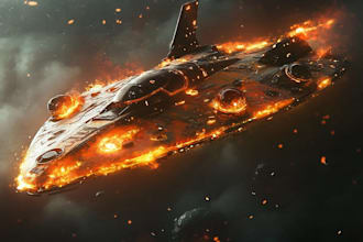 create spaceship concept art for you