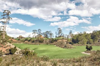 redesign golf simulator, 3d golf course,landscape, sport arena, cgi gym interior