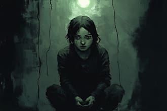 draw dark, punk, goth, horror character