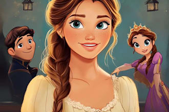 draw you a beautiful portrait in disney cartoon