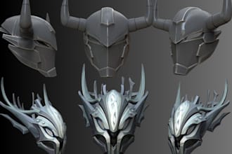 scult 3d head, 3d helmet, halloween helmet, cosplay helmet, 3d face, 3d mask