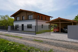 breathtaking house sunset ocean, real estate exterior,terrace decor, rhino model