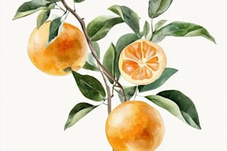 illustrate fruit, plant, or anything in digital watercolor