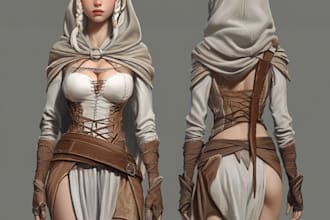 draw fantasy style game character art