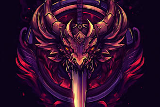 design medieval fantasy game, rpg, mmo game logo