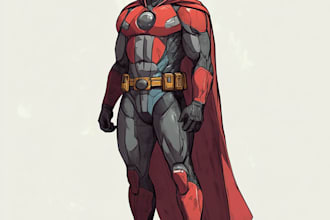 create concept art superhero character design for comics