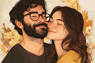 do couple portrait illustration from your photo
