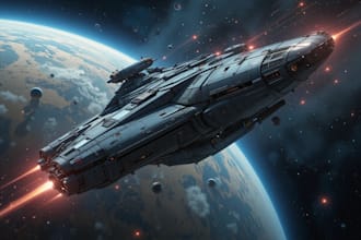 create a sci fi spaceship art