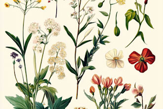 make a botanical watercolor illustration, floral drawing