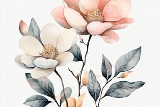 draw botanical and flower one line art illustration in 6 hours