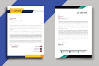 design professional letterhead and invoice in editable PDF and word format