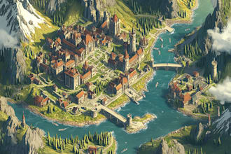 draw a fantasy cartography map for you