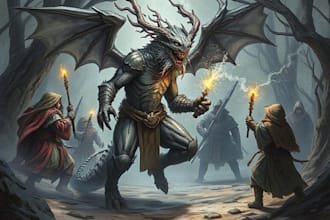 draw dnd art, creature, fantasy character, and dnd party