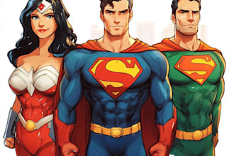 draw you into superhero comic cartoon character