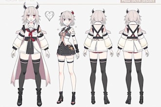 draw character reference sheet original design concept art