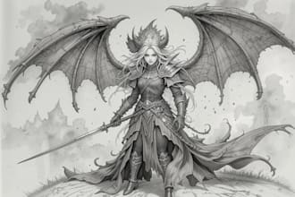 draw dnd character art, fantasy concept art, game art and character design