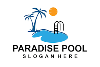 design a gorgeous swimming pool logo in illustrator design