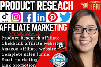 product research on clickbank, amazon, digistore shopify affiliate marketing