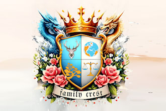 make a vintage coat of arms, emblem, family crest or heraldic logo design