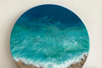 create a tutorial on how to make ocean resin artwork