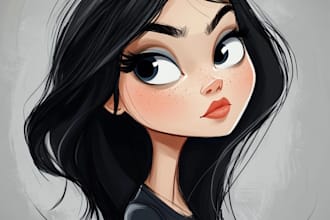 draw a group caricature with custom background