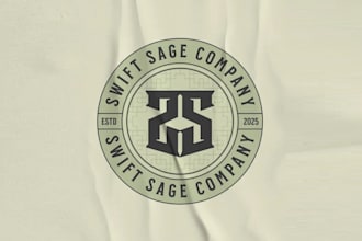 design clean badge, circle, monogram, stamp, seal, emblem logo for you brand