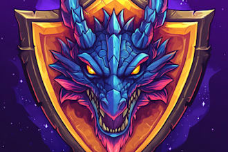 create medieval fantasy game, rpg, mmo game logo