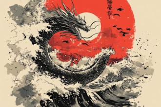 make a custom japanese style t shirt design, anime, jdm car