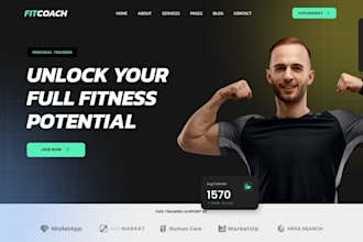 design attractive gym, fitness, sports, membership and workout website