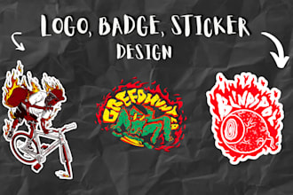 create premium sticker design for label or merchandise