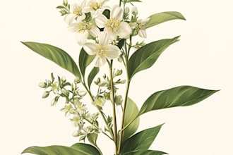 draw vector botanical illustrations of plants, fruits