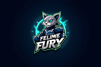 do cat head robot esport mascot logo design