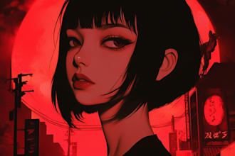 make a illustrate anything in dark manga anime art style