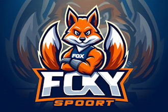do fox sport team mascot  logo design