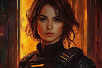 draw a sci fi character illustration or sci fi character