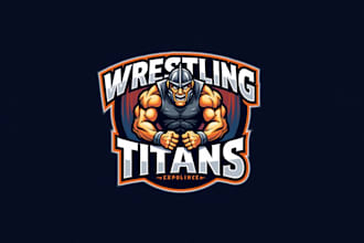 do warrior knight wrestling mascot logo with business