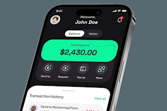 provide clean UI UX design for your fintech app, loan app, wallet app
