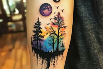 draw custom tattoo design realistic, full sleeve tattoo