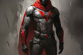 create  a concept art superhero character design for comics