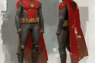 make a concept art superhero character design for comics