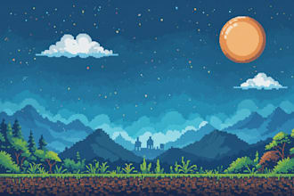 make your pixel art and landscape backgrounds art