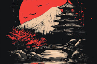 design t shirt on graffiti art, japanese art