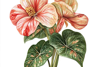 draw botanical, floral and retro illustration