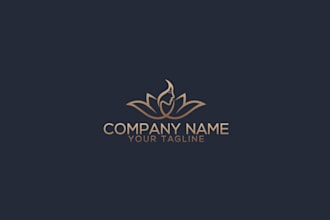create a minimalist lotus logo for your wellness or spa brand