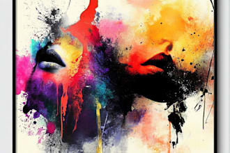 design abstract or watercolor canvas wall art in my style