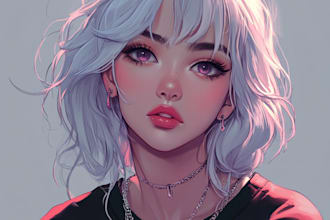 draw an anime character illustration for commercial use