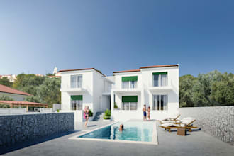 refurbishe 3d exterior design,playing ground rendering,pool deck,vr tour,3ds max
