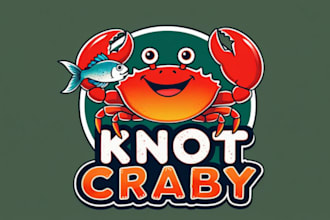 do awesome crab mascot logo design with company