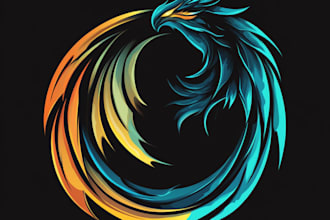 draw a fantasy, rpg, nft or sci fi game logo usign template