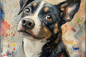 make a vector pet portrait for you